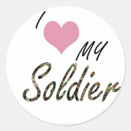 Sticker Rond J'aime mon soldat (Devant)