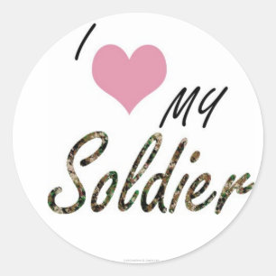Sticker Rond J'aime mon soldat