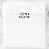 Sticker Rond J'aime mon soldat (Sac)