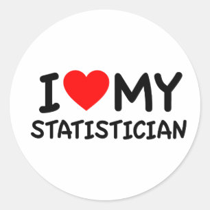 Sticker Rond J'aime mon statisticien