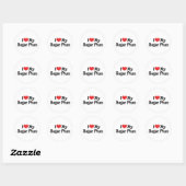 Sticker Rond J'aime mon sucre prune (Feuille)
