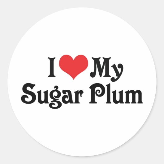 Sticker Rond J'aime mon sucre prune (Devant)