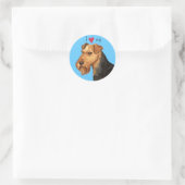 Sticker Rond J'aime mon Terrier gallois (Sac)