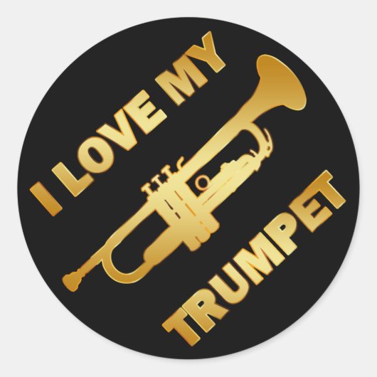 STICKER ROND J'AIME MON TRUMPET (Devant)
