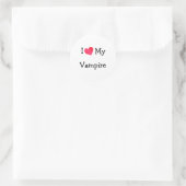 Sticker Rond J'Aime Mon Vampire (Sac)