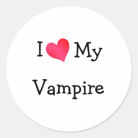 Sticker Rond J'Aime Mon Vampire (Devant)