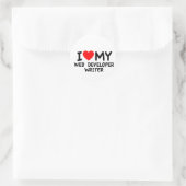 Sticker Rond J'aime mon Web Developer Writer (Sac)