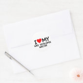Sticker Rond J'aime mon Web Developer Writer (Enveloppe)