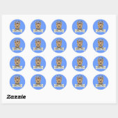 Sticker Rond J'aime mon Yorkshire Terrier (Feuille)