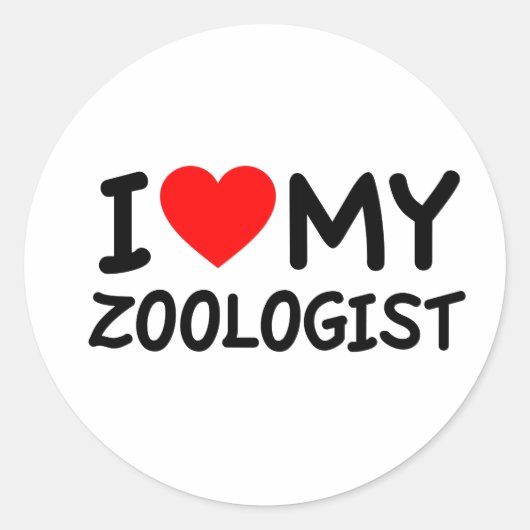 Sticker Rond J'aime mon zoologiste (Devant)