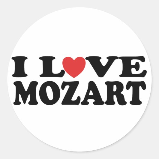 Sticker Rond J'aime Mozart (Devant)