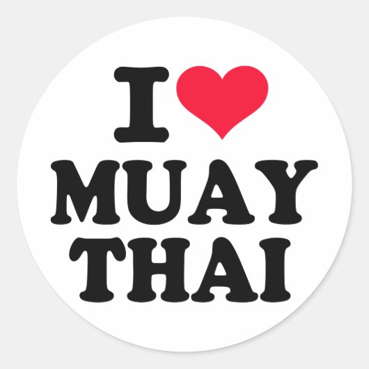 Sticker Rond J'aime Muay Thai (Devant)