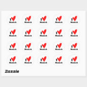 Sticker Rond J'aime Munich (Feuille)