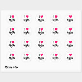 Sticker Rond J'aime Mylin (Feuille)