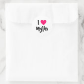 Sticker Rond J'aime Mylin (Sac)