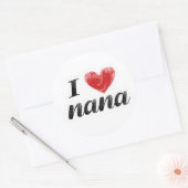 Sticker Rond J'aime Nana (Enveloppe)