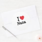 Sticker Rond J'aime Nana coeur T-shirt (Enveloppe)