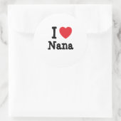 Sticker Rond J'aime Nana coeur T-shirt (Sac)