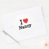 Sticker Rond J'aime Nancy coeur T-shirt (Enveloppe)