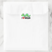 Sticker Rond J'aime Nessie (Sac)