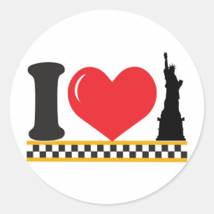Sticker Rond J'aime New York