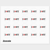 Sticker Rond J'aime New York (Feuille)