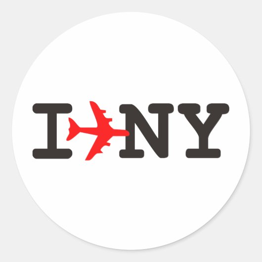 Sticker Rond J'aime New York (Devant)