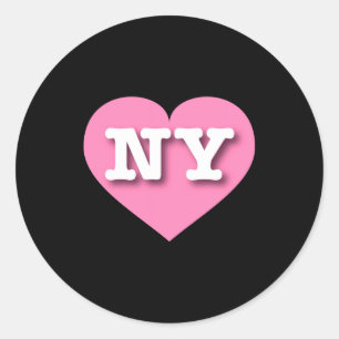 Sticker Rond J'aime New York Ny Nk Cœur _1