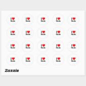 Sticker Rond j'aime nicole (Feuille)