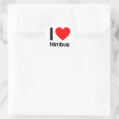 Sticker Rond j'aime nimbus (Sac)