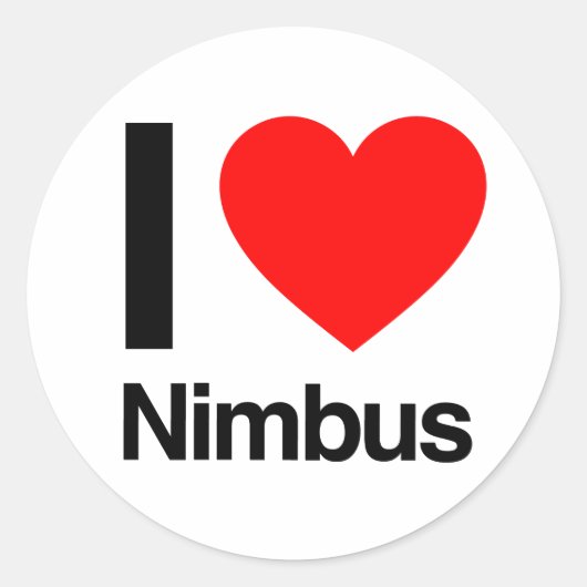 Sticker Rond j'aime nimbus (Devant)