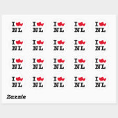 Sticker Rond J'aime NL (Feuille)
