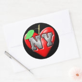 Sticker Rond J'aime NY (Enveloppe)