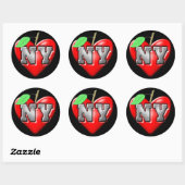 Sticker Rond J'aime NY (Feuille)
