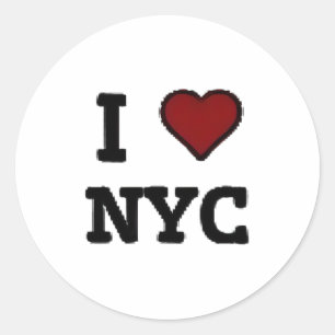 Sticker Rond J'aime NYC cœur