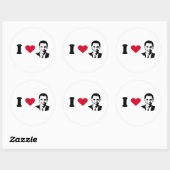 Sticker Rond J'aime Obama (Feuille)