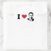 Sticker Rond J'aime Obama (Sac)