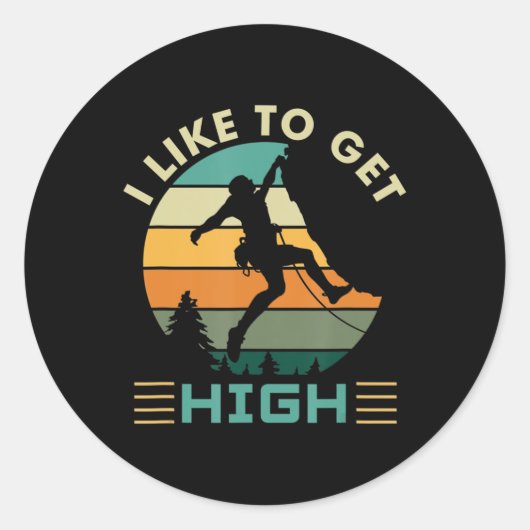 Sticker Rond J'Aime Obtenir Une Escalade High Rock (Devant)
