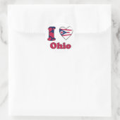 Sticker Rond J'aime Ohio (Sac)
