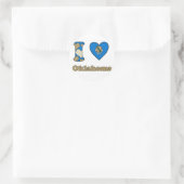 Sticker Rond J'aime Oklahoma (Sac)