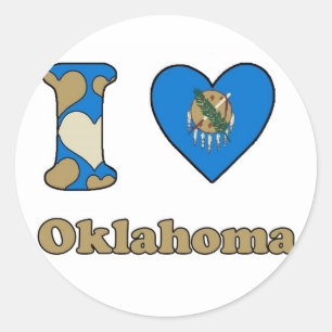 Sticker Rond J'aime Oklahoma