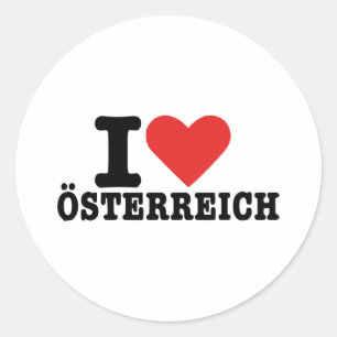 Sticker Rond J'aime Österreich - Autriche