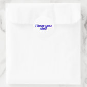 Sticker Rond J'aime Papa – Conception Classique d'Appréciation (Sac)