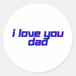 Sticker Rond J'aime Papa – Conception Classique d'Appréciation