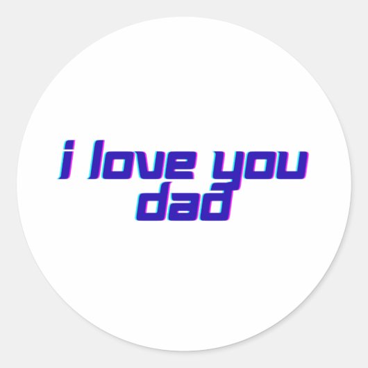 Sticker Rond J'aime Papa – Conception Classique d'Appréciation (Devant)