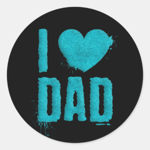 Sticker Rond J'aime papa Typographie de Parties scintillant Tur
