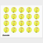 Sticker Rond J'aime Pâques (Feuille)