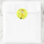 Sticker Rond J'aime Pâques (Sac)