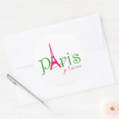 Sticker Rond J'aime Paris (Enveloppe)