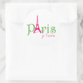 Sticker Rond J'aime Paris (Sac)